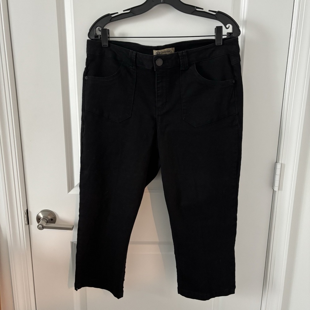 Democracy Ab Technology Skinny Capri Womens Black Jeans Plus Size 14